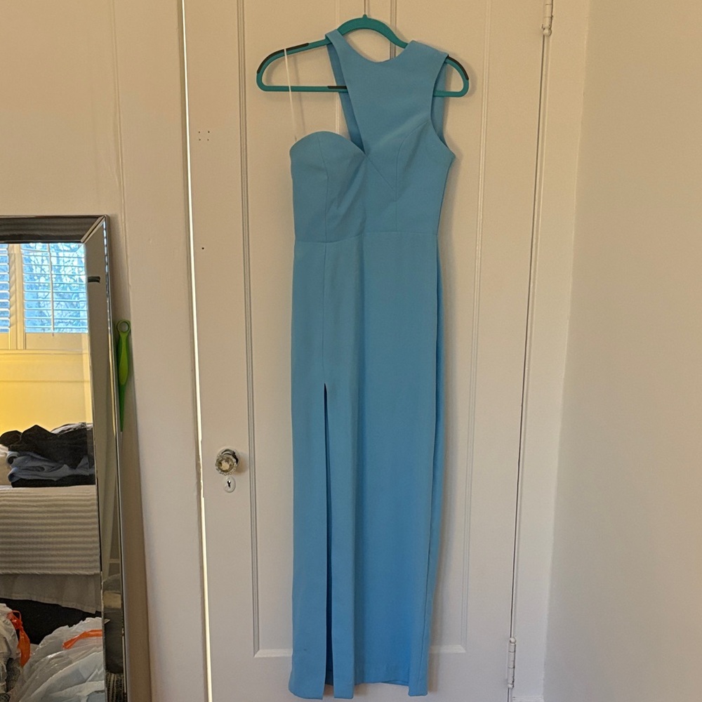 Amanda Uprichard One Shoulder Blue Dress